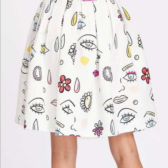 Eyes print zipper back skirt - Picture 3 of 3